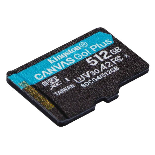 Kingston Technology 512GB microSDXC Canvas Go! Plus Gen4 200R A2 U3 enkel pakket zonder adapter (SDCG4/512GBSP)