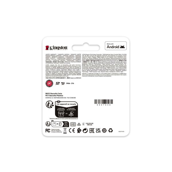 Kingston Technology 64GB SDXC Canvas Go Plus Gen4 200MB/s C10 UHS-I U3 V30 (SDG4/64GB)