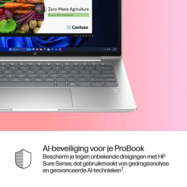 HP ProBook 4 G1i AI PC Intel Core Ultra 5 225U Laptop 35,6 cm (14") WUXGA 16 GB DDR5-SDRAM 512 GB SSD Wi-Fi 7 (802.11be) Windows 11 Pro Zilver (AD2R3ET#ABH)