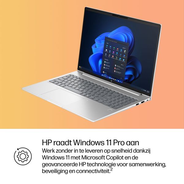 HP ProBook 4 G1i AI PC Intel Core Ultra 7 255U Laptop 40,6 cm (16") WUXGA 16 GB DDR5-SDRAM 512 GB SSD Wi-Fi 7 (802.11be) Windows 11 Pro Zilver