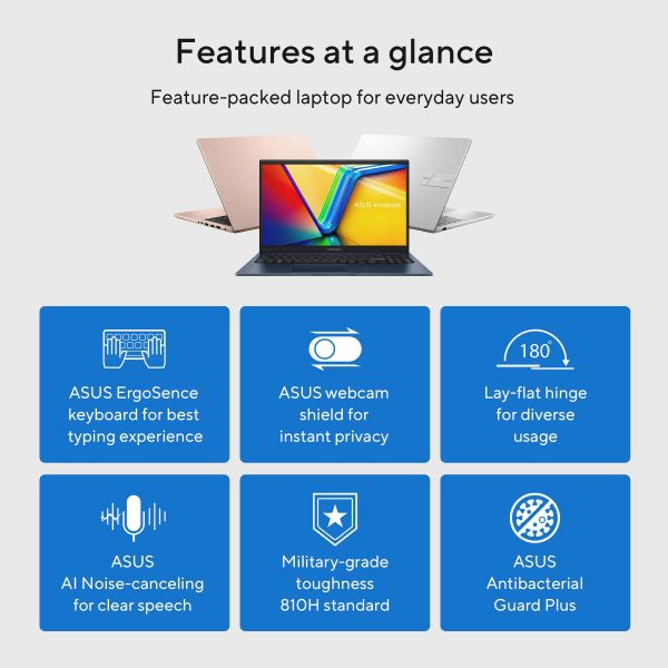 ASUS Vivobook 15 X1504VA-NJ2241W Intel® Core™ i5 i5-1334U Laptop 39,6 cm (15.6") Full HD 16 GB DDR4-SDRAM 512 GB SSD Wi-Fi 5 (802.11ac) Windows 11 Home Belgisch Blauw (90NB10J1-M02TD0)