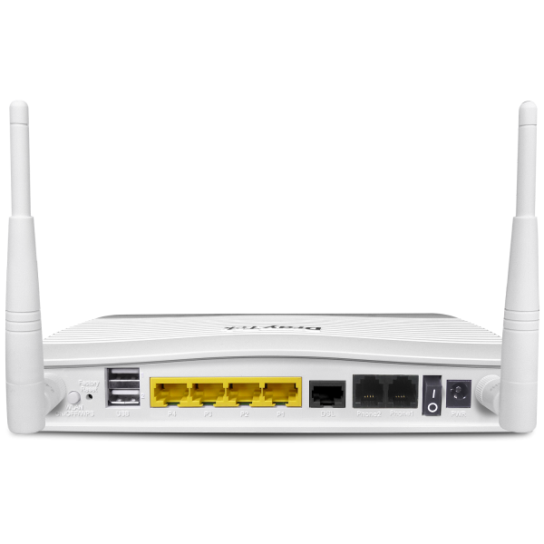 Draytek Vigor 2766 - Router - DSL-Modem - 4-Port-Switch - GigE - WAN-Ports: 2 - wandmontierbar (V2766-DE-AT-CH) (V2766-DE-AT-CH)