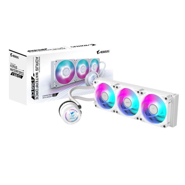 GIGABYTE AORUS WATERFORCE II 360 ICE Processor Alles-in-één vloeistofkoeler 12 cm Wit (GP-AORUSWTRFRC360I)