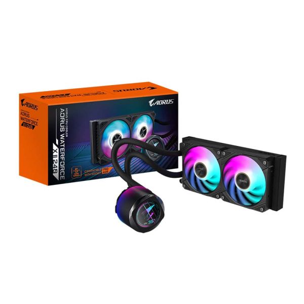 GIGABYTE AORUS WATERFORCE X II 240 Processor Alles-in-één vloeistofkoeler 12 cm Zwart (GP-AORUSWTRFRCX240)