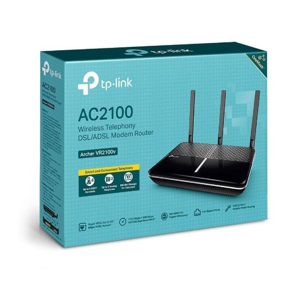 TP-Link Archer VR2100v draadloze router Gigabit Ethernet Dual-band (2.4 GHz / 5 GHz) Zwart (ARCHER VR2100V) TP-Link Archer VR2100v draadloze router Gigabit Ethernet Dual-band (2.4 GHz / 5 GHz) Zwart (ARCHER VR2100V)