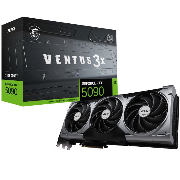 MSI VENTUS GEFORCE RTX 5090 32G 3X OC videokaart NVIDIA 32 GB GDDR7 (GEFORCE RTX 5090 32G VENTUS 3X OC) MSI VENTUS GEFORCE RTX 5090 32G 3X OC videokaart NVIDIA 32 GB GDDR7 (GEFORCE RTX 5090 32G VENTUS 3X OC)