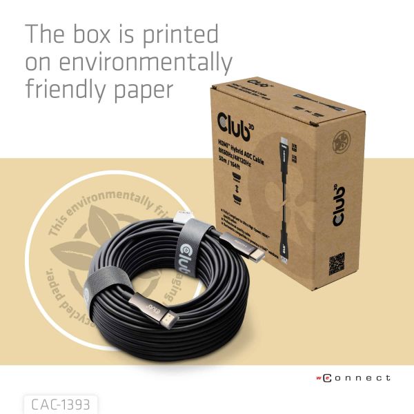 CLUB3D HDMI™ Hybrid AOC Cable 8K60Hz/4K120Hz 50m / 164.04ft (CAC-1393)