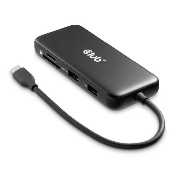 CLUB3D 8-1 Portable Dock USB Type-C® 10Gbps to HDMI™ and DisplayPort™ 8K30Hz PD Max.100Watt (CSV-2551)