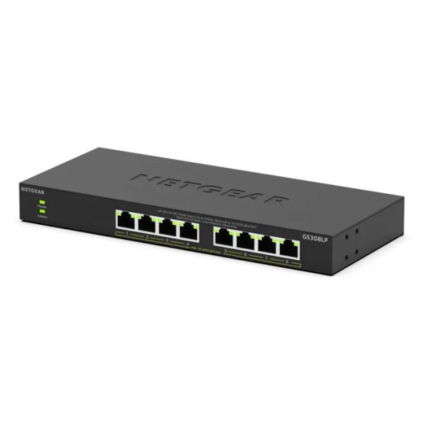 NETGEAR GS308LP Unmanaged Gigabit Ethernet (10/100/1000) Power over Ethernet (PoE) Desktop Zwart (GS308LP-100EUS)