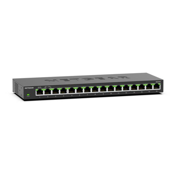 NETGEAR GS316 Unmanaged L2 Gigabit Ethernet (10/100/1000) Zwart (GS316-300EUS)