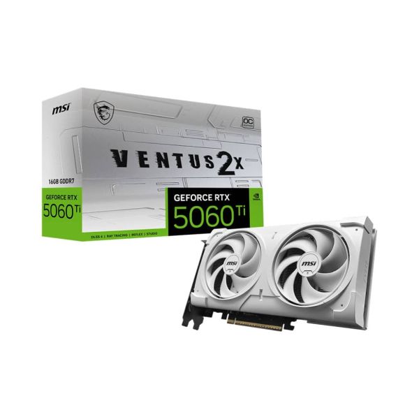MSI VENTUS GEFORCE RTX 5060 TI 16G 2X OC WHITE PLUS videokaart NVIDIA 16 GB GDDR7 (V535-002R)