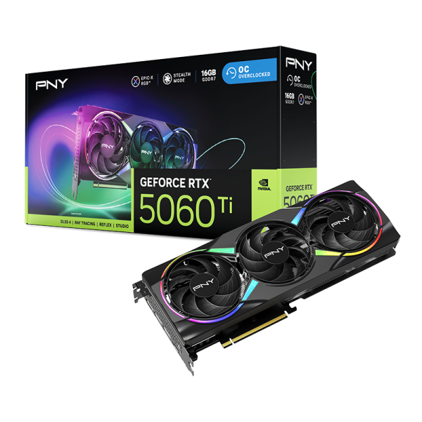 PNY RTX5060 TI VERTO ARGB OC Triple Fan 16GB GDDR7 HDMI 3x (VCG5060T16TFXXPB1-O)