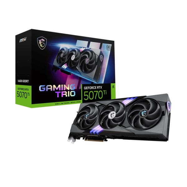 MSI GAMING GeForce RTX 5070 Ti 16G TRIO OC NVIDIA 16 GB GDDR7 (5070TI16GGAM3XOC) MSI GAMING GeForce RTX 5070 Ti 16G TRIO OC NVIDIA 16 GB GDDR7 (5070TI16GGAM3XOC)