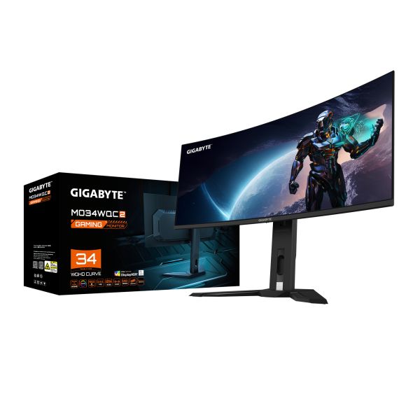GIGABYTE MO34WQC2 computer monitor 86,4 cm (34") 3440 x 1440 Pixels Wide Quad HD OLED Zwart (MO34WQC2-EK)