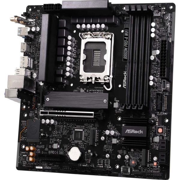 ASRock B860M Pro-A WiFi - Intel B860 - LGA1851 - 4x DDR5 - 3x M.2 - HDMI - DP - USB-C - WiFi - mATX (90-MXBRS-A0UAYZ)