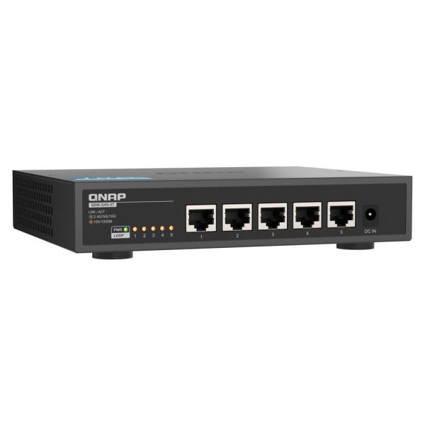 QNAP QSW-3205-5T netwerk-switch Unmanaged 10G Ethernet (100/1000/10000) Desktop Zwart (QSW-3205-5TYSW-FLEX-XG)