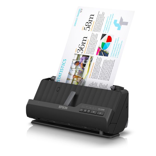 Epson ES-C320W compacte A4-documentscanner met Wi-Fi-connectiviteit en U-traject (B11B27401)