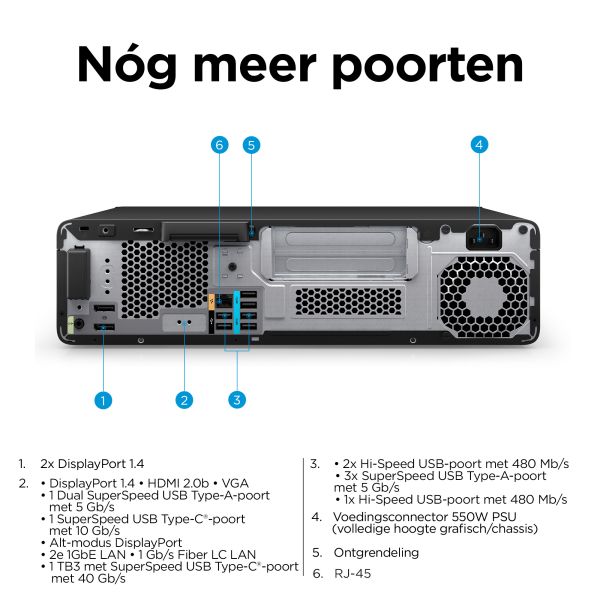HP Z2 G9 Intel® Core™ i7 i7-13700 16 GB DDR5-SDRAM 512 GB SSD Windows 11 Pro SFF Workstation Zwart