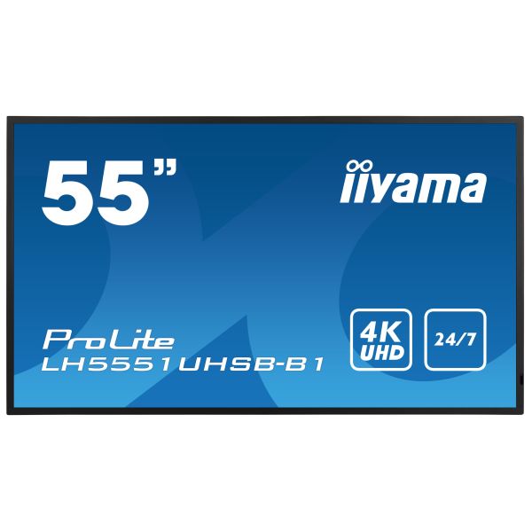 iiyama LH5551UHSB-B1 beeldkrant Interactief flatscreen 137,2 cm (54") IPS 800 cd/m² 4K Ultra HD Zwart 24/7 (LH5551UHSB-B1) iiyama LH5551UHSB-B1 beeldkrant Interactief flatscreen 137,2 cm (54") IPS 800 cd/m² 4K Ultra HD Zwart 24/7 (LH5551UHSB-B1)