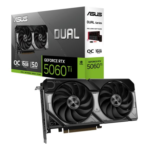 ASUS Dual -RTX5060TI-O16G NVIDIA GeForce RTX 5060 Ti 16 GB GDDR7 (90YV0MH0-M0NA00)