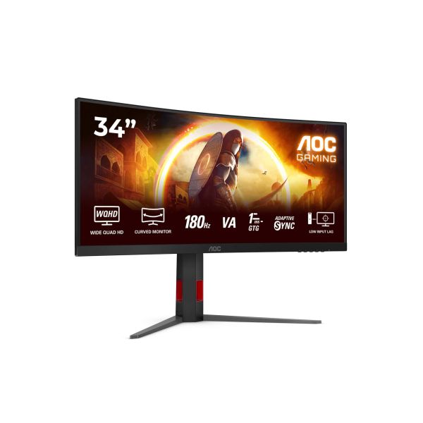 AOC G4 CU34G4 computer monitor 86,4 cm (34") 3440 x 1440 Pixels Wide Quad HD LED Zwart, Rood (CU34G4)