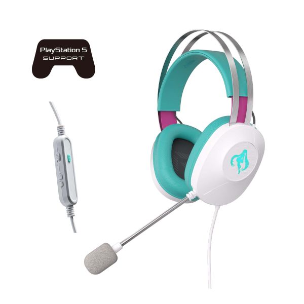 ASUS TUF Gaming H1 Gen II Hatsune Miku Edition Headset Bedraad Handheld Gamen USB Type-A Roze, Turkoois, Wit (90YH048B-BHUA00) ASUS TUF Gaming H1 Gen II Hatsune Miku Edition Headset Bedraad Handheld Gamen USB Type-A Roze, Turkoois, Wit (90YH048B-BHUA00)