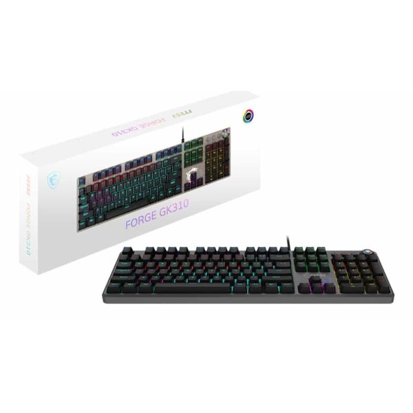 MSI FORGE GK310 RED DE toetsenbord Gamen USB QWERTY Duits Zwart (OS1-8ZA8013-000)