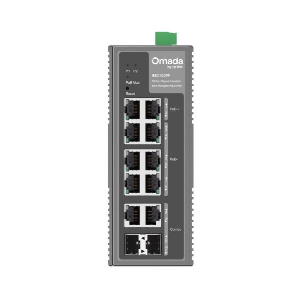 TP-Link Omada IES210GPP netwerk-switch Managed Gigabit Ethernet (10/100/1000) Power over Ethernet (PoE) DIN rail Grijs (IES210GPP(UN))
