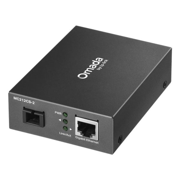 TP-Link Omada MC212CS-2 netwerk media converter 1000 Mbit/s 1550 nm Single-mode Zwart (MC212CS-2(UN)) TP-Link Omada MC212CS-2 netwerk media converter 1000 Mbit/s 1550 nm Single-mode Zwart (MC212CS-2(UN))