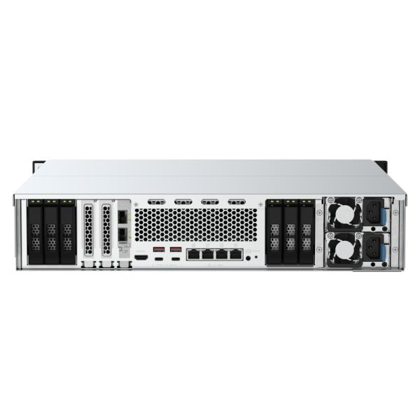 QNAP TS-H3088XU-RP NAS Rack (2U) Intel® Xeon® W-1270 64 GB DDR4 0 TB QuTS hero Zwart, Grijs (TS-H3088XU-RP-W1270-64G)