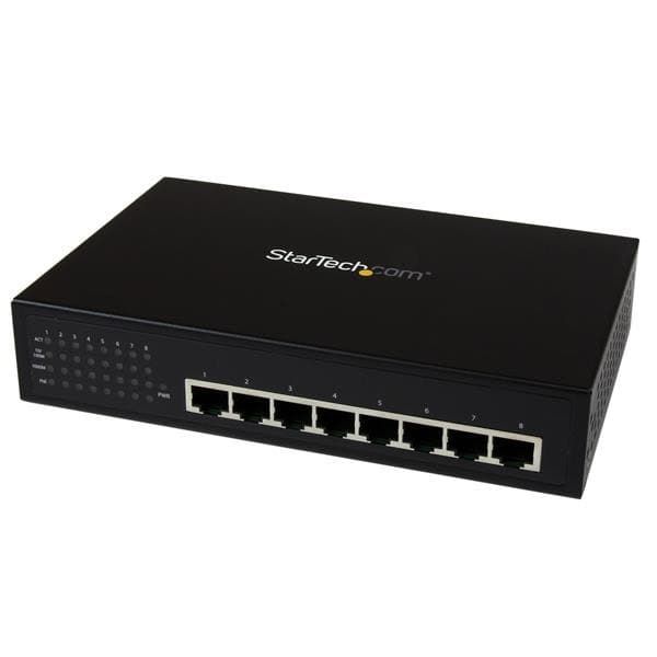 StarTech.com 8-poorts onbeheerde industriële gigabit Power over Ethernet switch 802.3af/at PoE+ switch op de wand monteerbaar (IES81000POE)