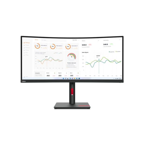 Lenovo ThinkVision T34w-30 86,4 cm (34") 3440 x 1440 Pixels Wide Quad HD LED Zwart (63D4GAT1EU)