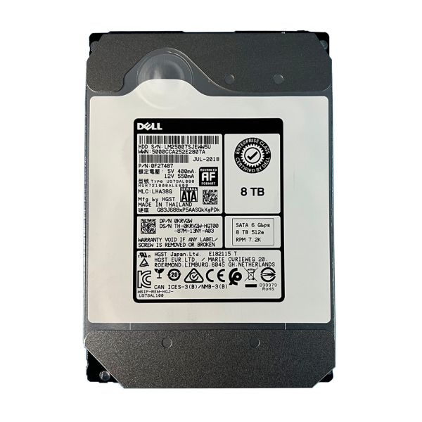 Dell HD 8T SATA6 3.5 7.2K 512E H-L (KRV2W-RFB)