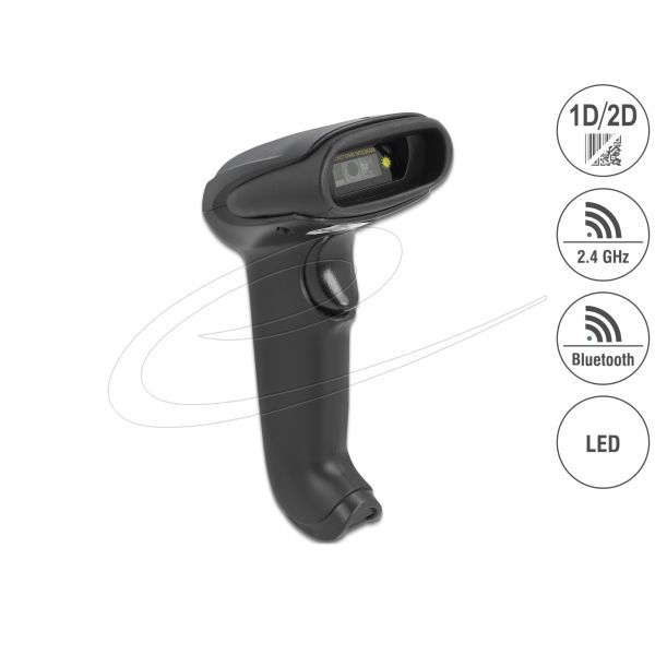 Delock Industrie Barcode Scanner 1D en 2D met 433 MHz of Bluetooth (90588)
