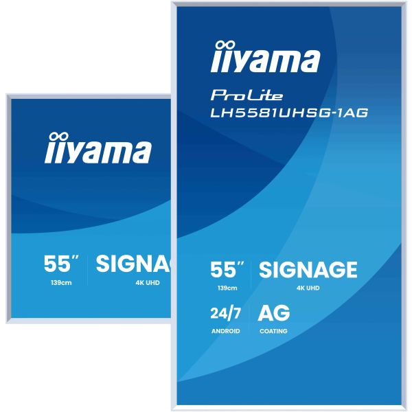 iiyama LH5581UHSG-1AG beeldkrant Interactief flatscreen 138,7 cm (54.6") Wifi 500 cd/m² 4K Ultra HD Wit Type processor Android 10 24/7 (LH5581UHSG-1AG)