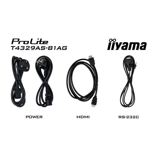 iiyama T4329AS-B1AG beeldkrant Interactief flatscreen 108 cm (42.5") LED Wifi 500 cd/m² 4K Ultra HD Zwart Touchscreen Type processor Android 24/7 (T4329AS-B1AG)