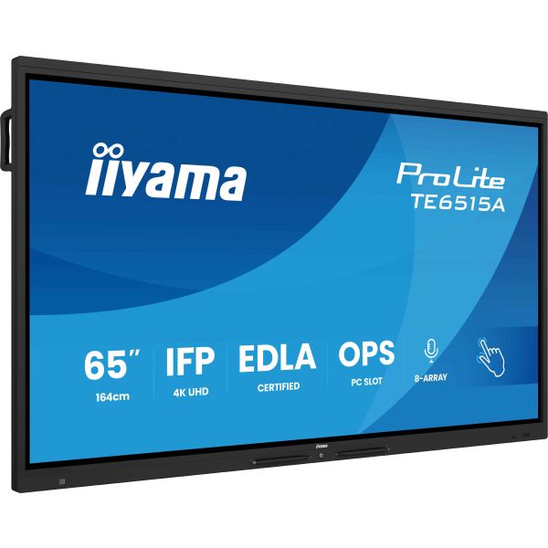 iiyama TE6515A-B1AG beeldkrant Digitale signage flatscreen 163,8 cm (64.5") Wifi 550 cd/m² 4K Ultra HD Zwart Touchscreen Type processor Android (TE6515A-B1AG)
