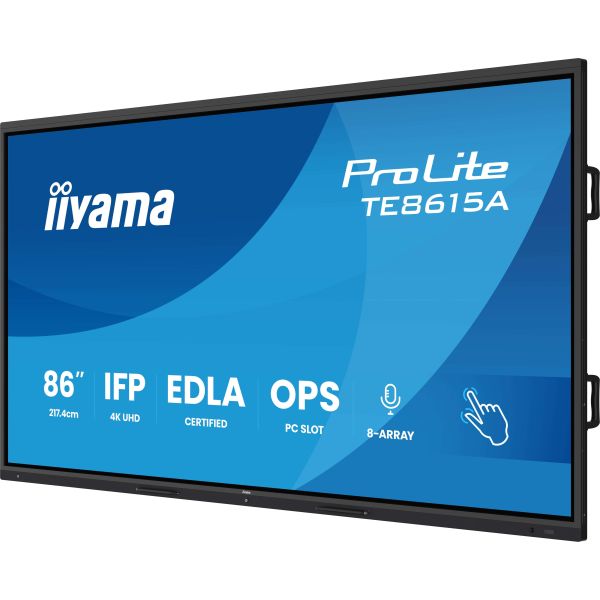 iiyama TE8615A-B1AG beeldkrant Digitale signage flatscreen 2,18 m (86") Wifi 550 cd/m² 4K Ultra HD Zwart Touchscreen Type processor Android (TE8615A-B1AG)