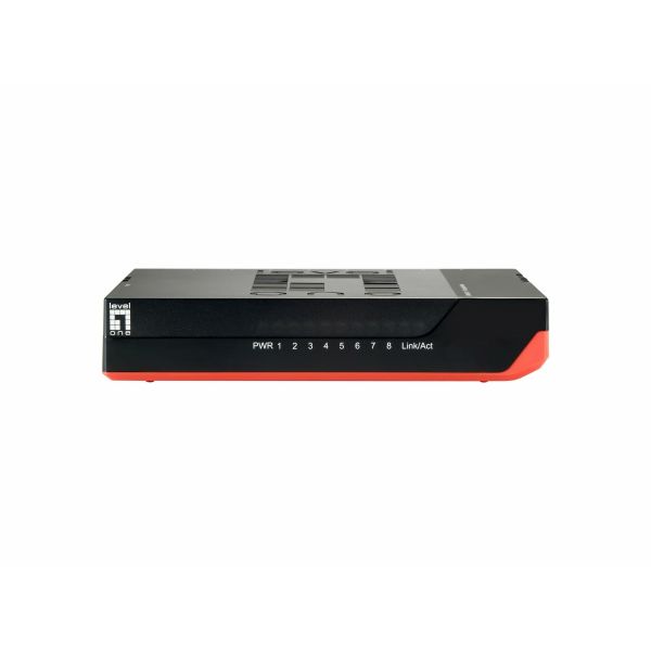LevelOne GSW-0807 netwerk-switch Unmanaged Gigabit Ethernet (10/100/1000) Zwart, Rood (53015003701)
