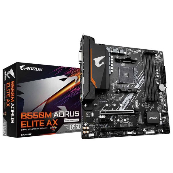 GIGABYTE B550M AORUS ELITE AX moederbord AMD B550 Socket AM4 micro ATX (B550M AORUS ELT AX)
