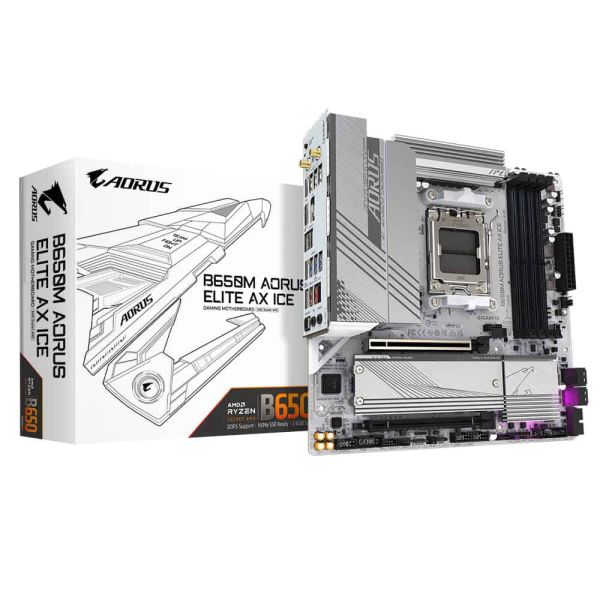 GIGABYTE B650M AORUS ELITE AX ICE moederbord AMD B650 Socket AM5 micro ATX (B650M A ELITE AX I)