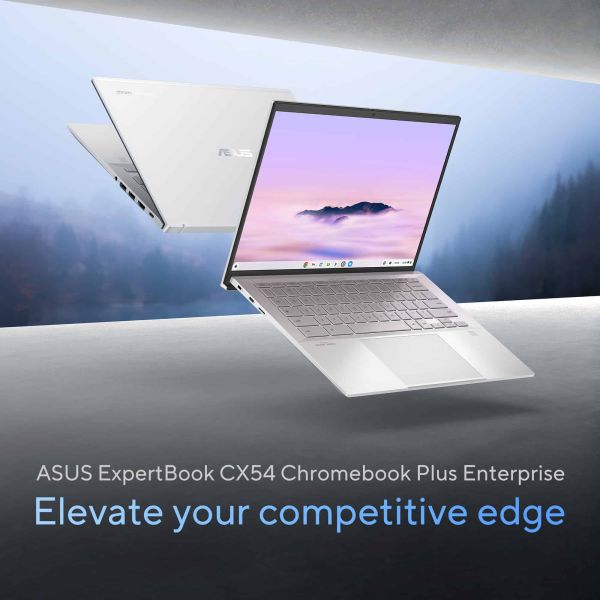 ASUS Chromebook Plus Enterprise CX54 CB5403CMA-QM0547-PO Intel Core Ultra 7 155U 35,6 cm (14") Touchscreen WQXGA 16 GB LPDDR5x-SDRAM 256 GB SSD Wi-Fi 6E (802.11ax) ChromeOS Portugees Zilver (90NX0791-M00MA0)