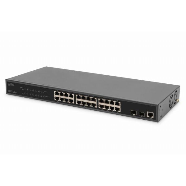 DIGITUS Switch 24-Port Gigabit, 19 unmanaged     schwarz (DN-80113-2)