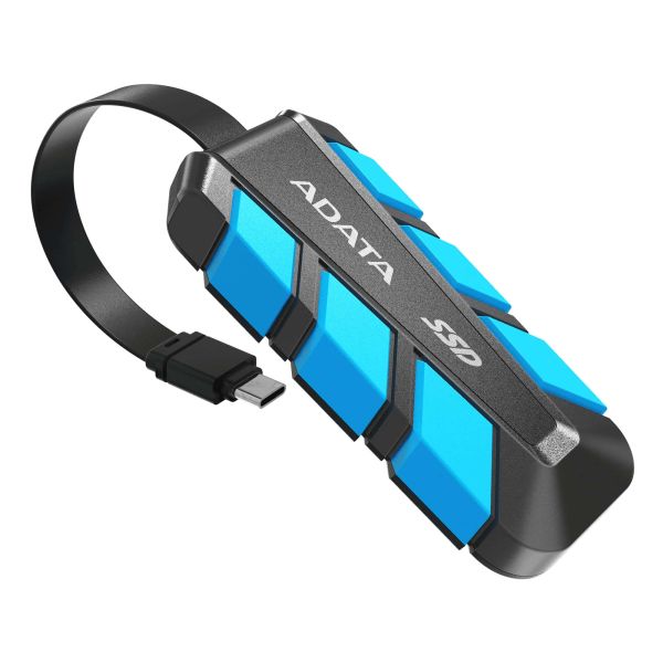 ADATA Externe SSD SC740 2TB Plug&Go blue 1050/1000 MIL.STD USB Type-C 3.2 Gen 2 (3.1 Gen 2) Zwart, Blauw (SC740-2000G-CBU)