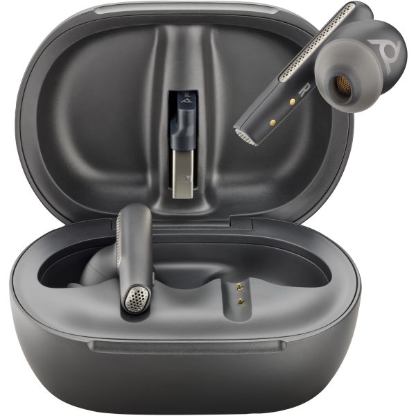 POLY Voyager Free 60+ UC M Carbon Black Earbuds + BT700 USB-C-adapter + oplaadcase met touchscreen (7Y8H0AA)