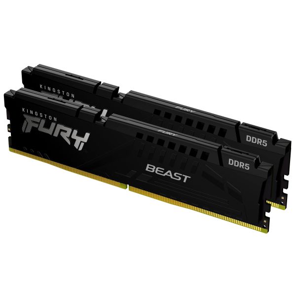 Kingston Technology FURY Beast 64GB 5200MT/s DDR5 CL40 DIMM (set van 2) Black (KF552C40BB2K2-64) Kingston Technology FURY Beast 64GB 5200MT/s DDR5 CL40 DIMM (set van 2) Black (KF552C40BB2K2-64)