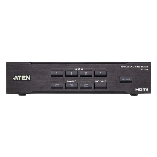 ATEN USB-oplossingen Vastleggen UC3430 Zoek product of trefwoord CAMLIVE™ PRO 4K HDMI-naar-USB-videoswitcher met 4 ingangen (UC3430)
