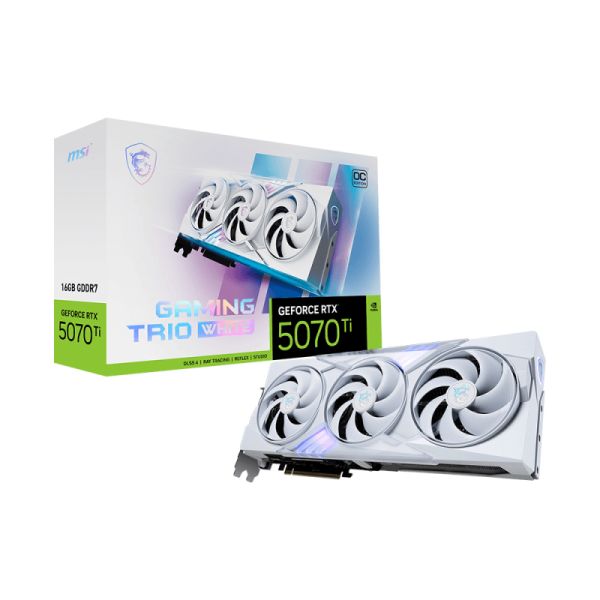 MSI GPU NV 5070Ti GAMING TRIO OC 16GB WHITE NVIDIA GeForce RTX 5070 Ti GDDR7 (57TI16GGAMTRW)