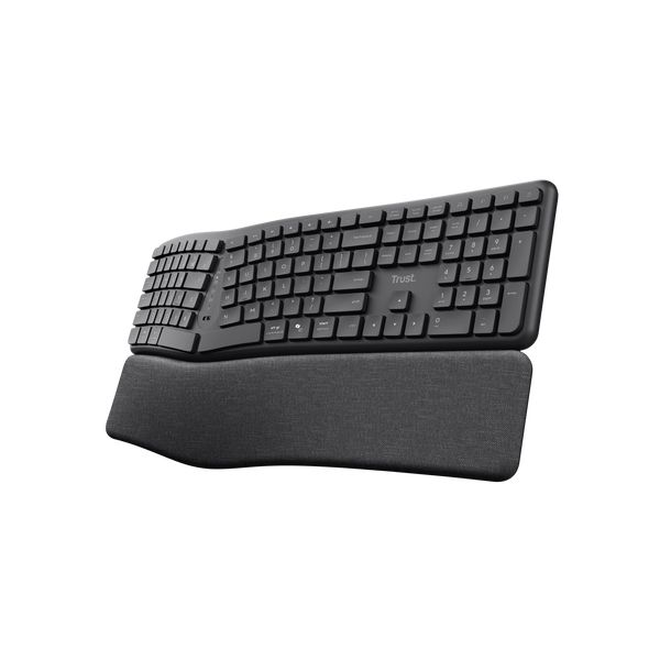 Trust Keyra Draadloos ergonomisch toetsenbord voor meerdere apparaten (25459) Trust Keyra Draadloos ergonomisch toetsenbord voor meerdere apparaten (25459)