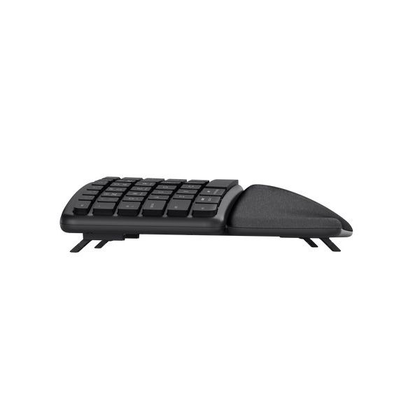 Trust Keyra Ergonomisch Draadloos Toetsenbord - Ergonomisch toetsenbord – USB en Bluetooth verbinding – QWERTY US International – Zwart (25459)